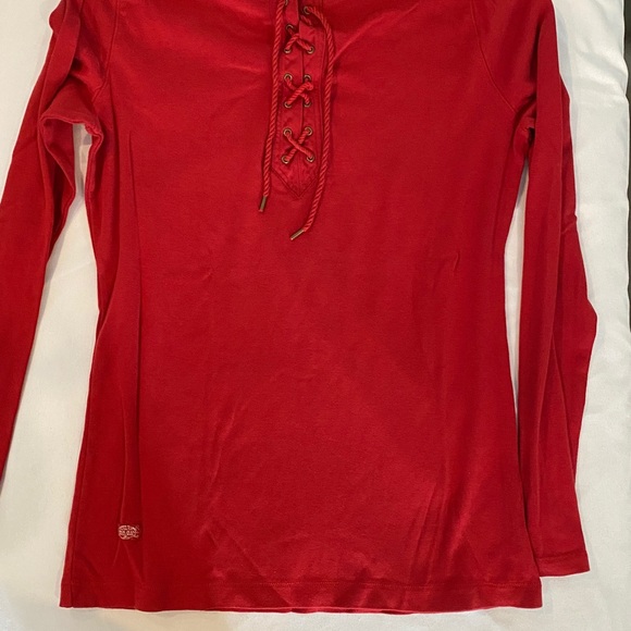 Rare Lauren Jeans Co. by Ralph Lauren Shirt M Lace Up Front - Picture 4 of 11
